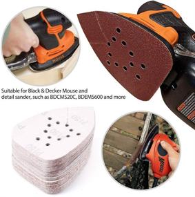img 1 attached to 🔧 LotFancy 50PCS Sanding Pads for Black and Decker Mouse Sanders - Assorted Grit Sandpaper (60 80 120 150 220) - Hook and Loop Detail Palm Sander Sanding Sheets with 12-Hole Design