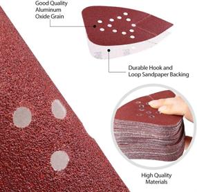 img 2 attached to 🔧 LotFancy 50PCS Sanding Pads for Black and Decker Mouse Sanders - Assorted Grit Sandpaper (60 80 120 150 220) - Hook and Loop Detail Palm Sander Sanding Sheets with 12-Hole Design