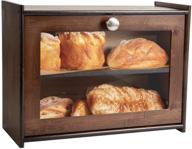 🍞 comellow bamboo bread box with adjustable layers and acrylic glass window - kitchen countertop bread storage bin (self-assembly) логотип