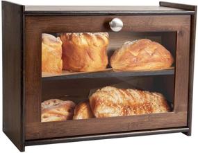 img 4 attached to 🍞 COMELLOW Bamboo Bread Box with Adjustable Layers and Acrylic Glass Window - Kitchen Countertop Bread Storage Bin (Self-Assembly)