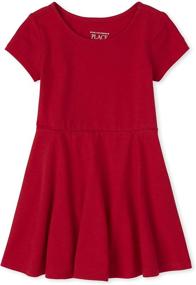 img 3 attached to Adorable and Versatile: The Children's Place Toddler Girls Short Sleeve Basic Skater Dress