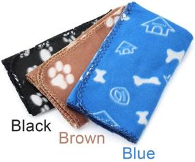 img 3 attached to Pet Paw Print Carpet - Dog and Cat Mat Nest - Ideal for Cats or Small Animals - 3-Piece Set (Blue, Black, Coffee) - Enhanced SEO