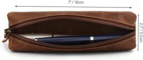 img 3 attached to Londo Genuine Leather Zipper Pen Organization, Storage & Transport