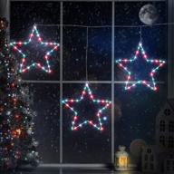 3 packs led star lights: usb powered christmas ornaments with remote control and 8 lighting modes логотип