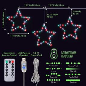 img 3 attached to 3 Packs LED Star Lights: USB Powered Christmas Ornaments with Remote Control and 8 Lighting Modes