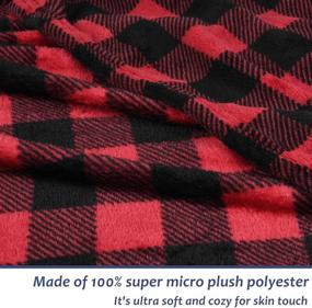 img 2 attached to 🔴 Red Plaid Fleece Wearable Blanket with Sleeves for Women Men: Super Soft & Cozy Checkered TV Wrap with Pocket