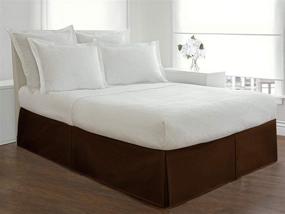 img 2 attached to 🛏️ Luxurious Queen Size Egyptian Cotton Bedskirt: High Kotton Long Staple, Durable Material with Split Corners, 14" Drop Chocolate Color
