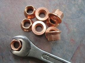 img 1 attached to Enhance Performance with 10x KraftwerkTURBO 10mm Wrench Size M8x1.25 Copper Exhaust Manifold Nut