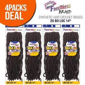 img 1 attached to FreeTress Synthetic Crochet Braids 4 PACK Hair Care for Hair Extensions, Wigs & Accessories