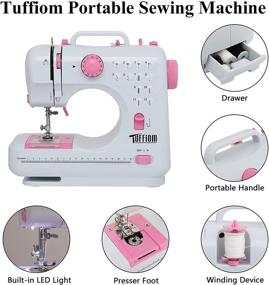 img 2 attached to 🧵 TUFFIOM Mini Portable Electric Household Sewing Machine with 12 Built-in Stitches, 2 Speeds for Beginners - Includes Foot Pedal & Built-in LED Light