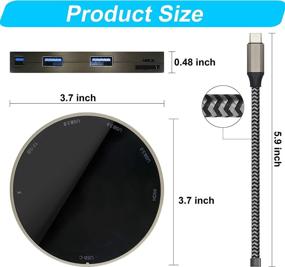 img 1 attached to 💻 8-in-1 USB Type C Hub Multiport Adapter: Portable Round Fast Charge Macbook Accessories with 4K HDMI, 3 USB 3.0 Ports, SD/Micro SD Card Reader - Compatible for MacBook Pro, XPS, and More Type C Devices