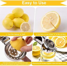 img 2 attached to Stainless Steel Lemon Squeezer by LUNERKU - Premium Quality Large Metal Juicer for Effortless Citrus Fruit Extraction: Lemons, Limes, Oranges