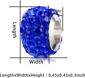 img 2 attached to 🌈 SBI Murano Glass Charm Jewelry for Women and Girls - Blue, White, and Purple Spacer Charm for Bracelets - Perfect Birthday and Mother's Day Gift