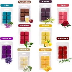 img 2 attached to 🌸 Bauhinia Scented Wax Melts - Set of 10 Assorted Wax Warmer Cubes/Tarts (2.5 oz) - Vanilla, Bergamot, Rosemary, Apple, Gardenia, Lemon, Lavender, Lilac, Rose, Jasmine