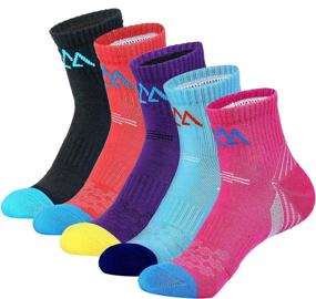 img 4 attached to Innotree Pack of 5 Women's Cushioned Hiking, Walking, and Running Socks - Crew Ankle Socks