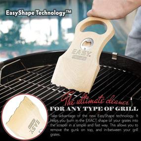 img 2 attached to 🔥 Barbecue Wood Grill Scraper – Natural Beech Hardwood Alternative to BBQ Grill Brush, Utilizes EasyShape Technology for Gentle Cleaning & Bristle-Free BBQ