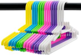 img 2 attached to Tosnail 60 Pack Plastic Children's Hangers - Assorted 6 Colors: Baby, Kids, Toddler Hangers