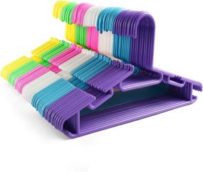 img 4 attached to Tosnail 60 Pack Plastic Children's Hangers - Assorted 6 Colors: Baby, Kids, Toddler Hangers