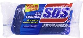 img 2 attached to 🧽 S.O.S. All Surface Extra Thick Scrubber Sponge - Ultimate Cleaning Solution, 1 ct"