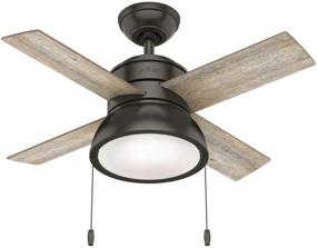 img 2 attached to 🔔 Hunter Fan Company 59387 - 36&#34; Loki LED Light Ceiling Fan in Noble Bronze Finish