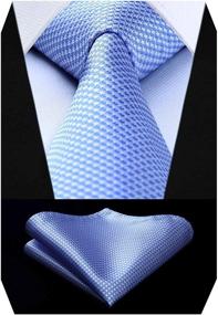 img 4 attached to 💼 HISDERN Houndstooth Handkerchief Wedding Necktie: A Stylish & Formal Accessory