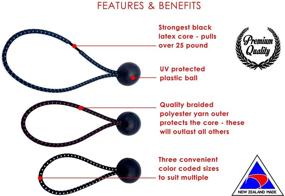 img 2 attached to 🔗 Премиум шариковые баннеты Strapright - набор из 60 штук с 3 размерами (5,5", 4,7" и 3,5") - прочные черные ультрафиолетовые натяжные петли с пластиковыми затяжками - идеально подходят для фиксации, палаток, пледов, тентов, навесов - включает удобную сумку.
