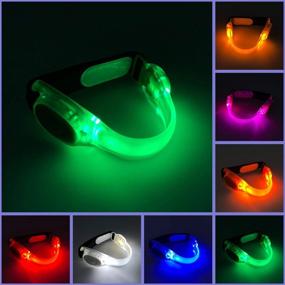 img 3 attached to 🔆 Pack of 4/7 LED Armbands Slap Bracelets Wristbands for Night Events, Festivals, Running Parties - Flashing Glow Party Supplies, 20 x 1.5 Inch