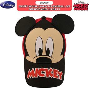 img 1 attached to 🐭 Adorable Disney Mickey Mouse Baseball Cap with 3D Ears for Toddler/Little Boys