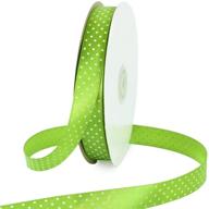 🎀 toniful lime green polka dots patterned satin ribbon - 3/4 inch x 100 yards - ideal for crafts, gift wrapping, hair bows, bouquets, wedding decorations, birthday parties, valentine's day, halloween, christmas logo