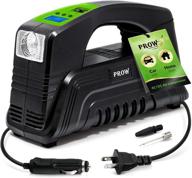 превратите эту товарную название на русский язык: "prow electric compressor inflator portable" портативный электрический компрессор-насос prow логотип