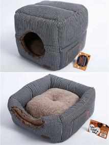 img 1 attached to 🐱 Premium Washable Cat House for Indoor Cats - Dual-purpose Cat Bed, Condo, and Tent - Multi-functional Covered Cat Bed Cave & Cube for Indoor Cats