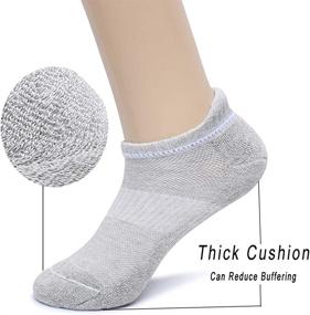 img 2 attached to 🧦 Henwarry Women's Thick Cushion Athletic Ankle Socks: Soft, Low Cut No-Show Sports Socks, 5/6 Pack