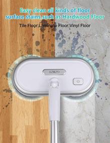 img 2 attached to 🧽 GOBOT Electric Mop with Motorized Dual Spin Mopheads, Lightweight & Rechargeable, 4 Microfiber Pads & 2 Floor Scrubber Pads, Cleaning & Waxing for Laminate/Hardwood Floors, Bathroom Walls, Windows, Tiles