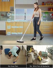 img 3 attached to 🧽 GOBOT Electric Mop with Motorized Dual Spin Mopheads, Lightweight & Rechargeable, 4 Microfiber Pads & 2 Floor Scrubber Pads, Cleaning & Waxing for Laminate/Hardwood Floors, Bathroom Walls, Windows, Tiles