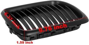 img 2 attached to 🚗 Facelifted Black Euro Sport Wide Front Kidney Grille Grill for 1997-1999 E36 318i, 318is, 323i, 323is, 325i, 325is, 328i, 328is