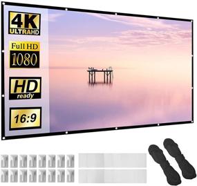 img 4 attached to 120 Inch HD Foldable Projector Screen - Thicker Material, 16:9, Anti-Crease, Portable, Ideal for Home, Office, Party, Classroom, Outdoor & Indoor Use, Supports Double Sided Projection