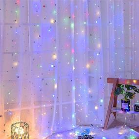 img 3 attached to 🎄 LoveNite Window Curtain String Lights: 300 LED Fairy Twinkle Lights for Indoor/Outdoor Decor – USB Copper Wire, 8 Modes, Colorful – Perfect for Christmas, Wedding, Bedroom, Garden, and Party!