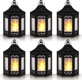 img 2 attached to 🌟 Enhance Your Christmas Decor: zkee Mini Star Lantern Set of 6 with Flickering LED & Battery Included – Perfect Indoor Candle Lanterns for Festive Ambiance