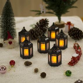 img 1 attached to 🌟 Enhance Your Christmas Decor: zkee Mini Star Lantern Set of 6 with Flickering LED & Battery Included – Perfect Indoor Candle Lanterns for Festive Ambiance