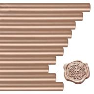 🍾 10 pieces of champagne-colored sealing wax sticks for wax seal stamp, perfect for retro vintage wax seals on wedding invitations, wine packages, cards, envelopes, party invites, diy gifts logo