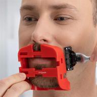 sleekgoatee adjustable goatee shaping template & lineup tool for men - perfect beard shaper & shaving guide to shape, trim, and shave van dyke, goatee, and circle beard - height & width customizable logo