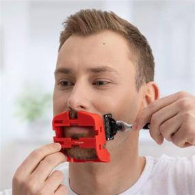 img 2 attached to SleekGoatee Adjustable Goatee Shaping Template & Lineup Tool for Men - Perfect Beard Shaper & Shaving Guide to Shape, Trim, and Shave Van Dyke, Goatee, and Circle Beard - Height & Width Customizable