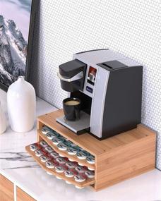 img 3 attached to 🤩 Organize and Store Your Keurig K-Cup Pods Efficiently with the WELL WENG 70 Capacity 2-tier Bamboo Coffee Pod Holder Storage Organizer with Drawer