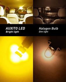 img 1 attached to 🚦 AUXITO 194 LED Light Bulb: Amber Yellow 168 2825 W5W T10 Wedge 24-SMD 3014 Chipsets - Car Dome Map License Plate Parking Sider Marker Lights (Pack of 10)