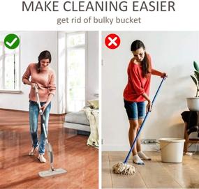 img 1 attached to 🧹 Brown Microfiber Spray Mop for Floor Cleaning - Dry Wet Wood Floor Mop, Washable Pads, Sprayer Handle, Kitchen Floor Mop for Hardwood, Laminate, Ceramic Tiles, Dust Removal