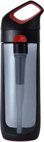 img 3 attached to 🚰 KOR Nava Filtered Water Bottle - BPA Free, Clear, Reusable, Ribbon Red, 650mL, 22 Oz - Eco-Friendly & Leak Proof - One Click Open w/Handle - Ideal for Everyday Use and Travel - Dishwasher Safe