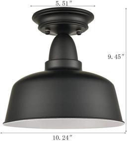 img 1 attached to 🏡 Stylish yet Rustic: Farmhouse Matte Black Ceiling Light Fixture for a Contemporary Barn Aesthetic