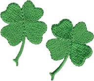 🍀 grab your luck: small four leaf clover iron on patches - 2 for 1 deal! logo