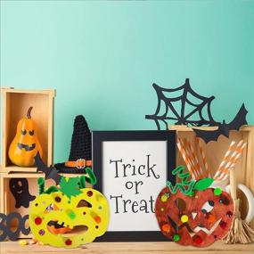 img 2 attached to 🎃 Fall Pumpkin Decoration DIY Craft Kit: 36 Sets of Paintable Wooden Ornaments for Kids' Halloween and Thanksgiving Décor