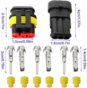 img 2 attached to ⚡️ CESFONJER 15 Kit Car Wire Connector: Waterproof Electrical Terminal for Auto, Motorcycle, Scooter, Truck, and Marine Plug Socket Kit - 2 Pin × 5 Kit, 3 Pin × 5 Kit, 4 Pin × 5 Kit